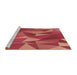 Sideview of Machine Washable Transitional Red Rug, wshpat2650brn