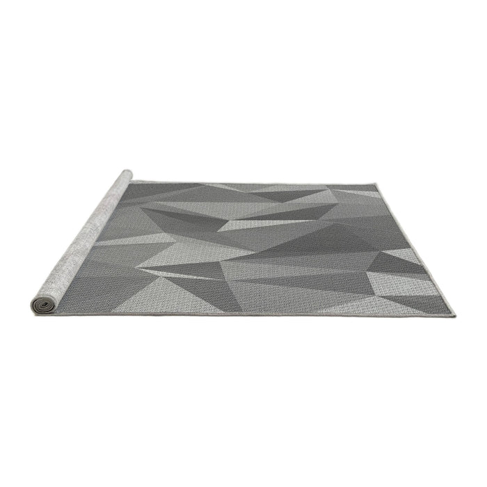 Sideview of Machine Washable Transitional Dark Gray Rug, wshpat2650gry