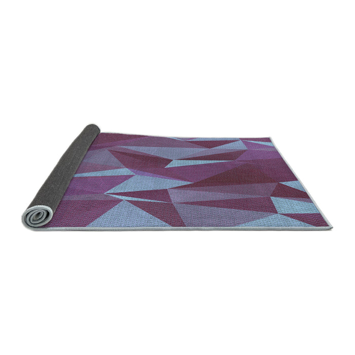 Thickness of Patterned Light Purple Blue Rug, pat2650lblu