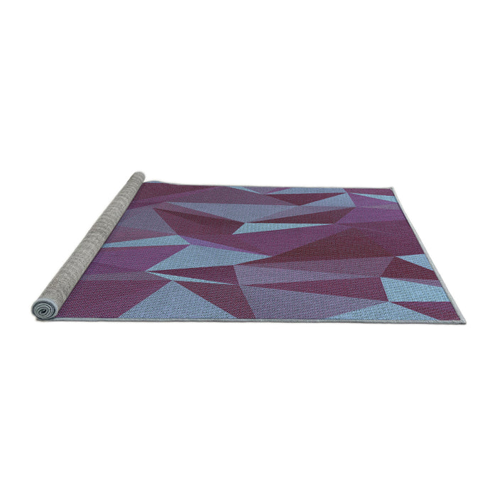 Serging Thickness of Machine Washable Transitional Light Purple Blue Rug, wshpat2650lblu