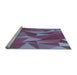 Serging Thickness of Machine Washable Transitional Light Purple Blue Rug, wshpat2650lblu