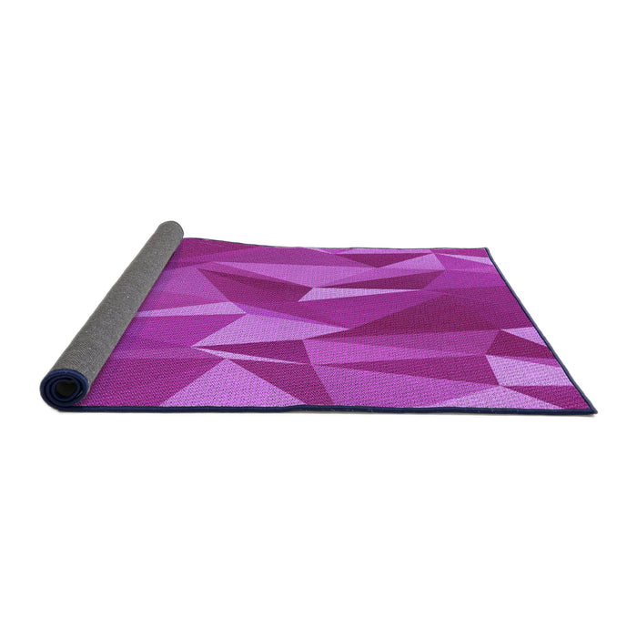 Thickness of Patterned Fuchsia Magenta Purple Rug, pat2650pur