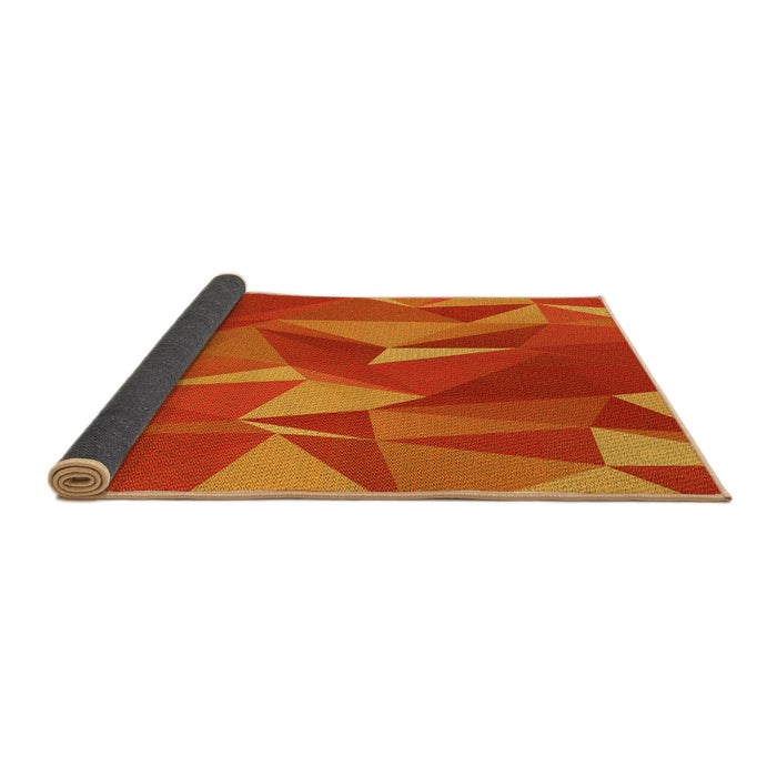 Thickness of Patterned Neon Orange Rug, pat2650yw