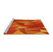 Sideview of Machine Washable Transitional Neon Orange Rug, wshpat2650yw