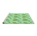 Sideview of Machine Washable Transitional Light Green Rug, wshpat2651grn