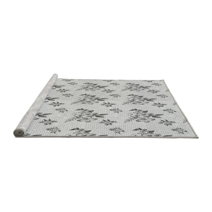 Sideview of Machine Washable Transitional Platinum Gray Rug, wshpat2651gry
