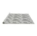 Sideview of Machine Washable Transitional Platinum Gray Rug, wshpat2651gry