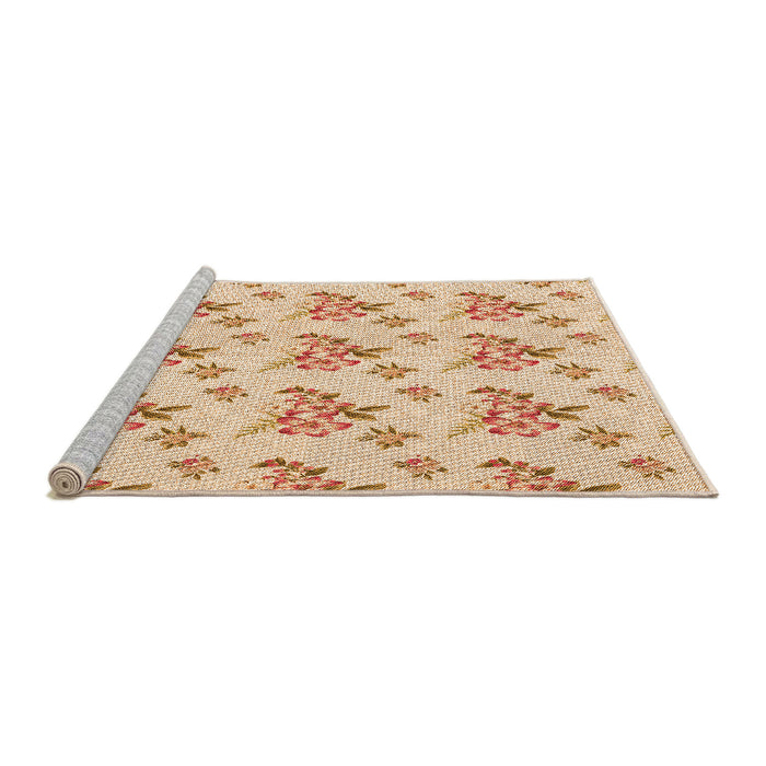 Sideview of Machine Washable Transitional Orange Rug, wshpat2651org