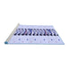 Sideview of Machine Washable Transitional Lavender Blue Rug, wshpat2652blu