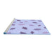 Sideview of Machine Washable Transitional Blue Rug, wshpat2653blu