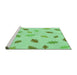 Sideview of Machine Washable Transitional Green Rug, wshpat2653grn