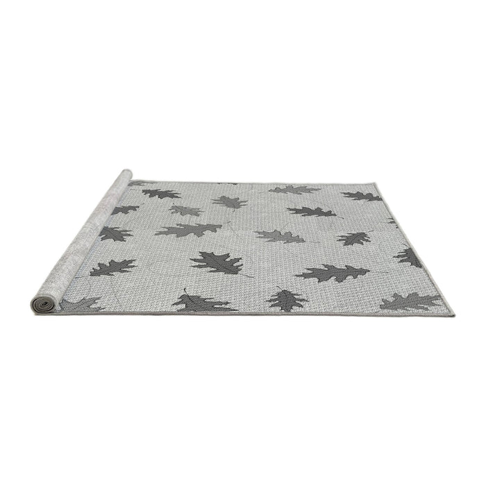 Sideview of Machine Washable Transitional Gunmetal Gray Rug, wshpat2653gry