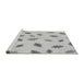 Sideview of Machine Washable Transitional Gunmetal Gray Rug, wshpat2653gry