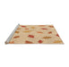 Sideview of Machine Washable Transitional Khaki Gold Rug, wshpat2653org