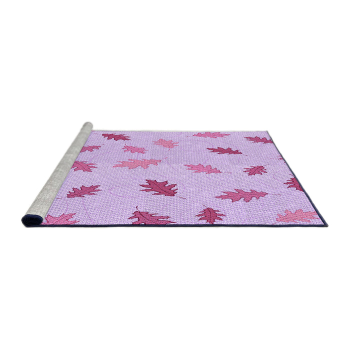 Sideview of Machine Washable Transitional Orchid Purple Rug, wshpat2653pur