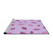 Sideview of Machine Washable Transitional Orchid Purple Rug, wshpat2653pur