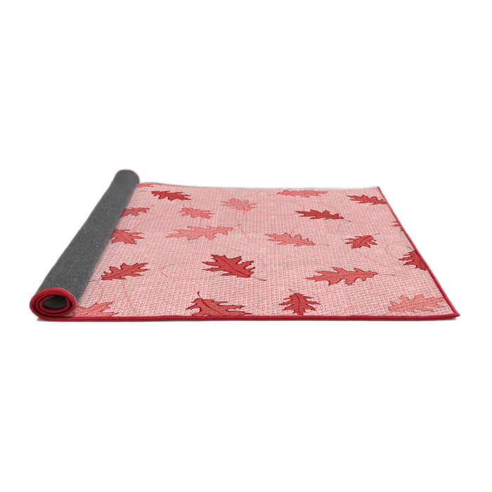 Thickness of Patterned Light Red Pink Rug, pat2653rd