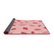 Thickness of Patterned Light Red Pink Rug, pat2653rd