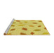 Sideview of Machine Washable Transitional Yellow Rug, wshpat2653yw