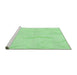 Sideview of Machine Washable Transitional Light Green Rug, wshpat2654grn