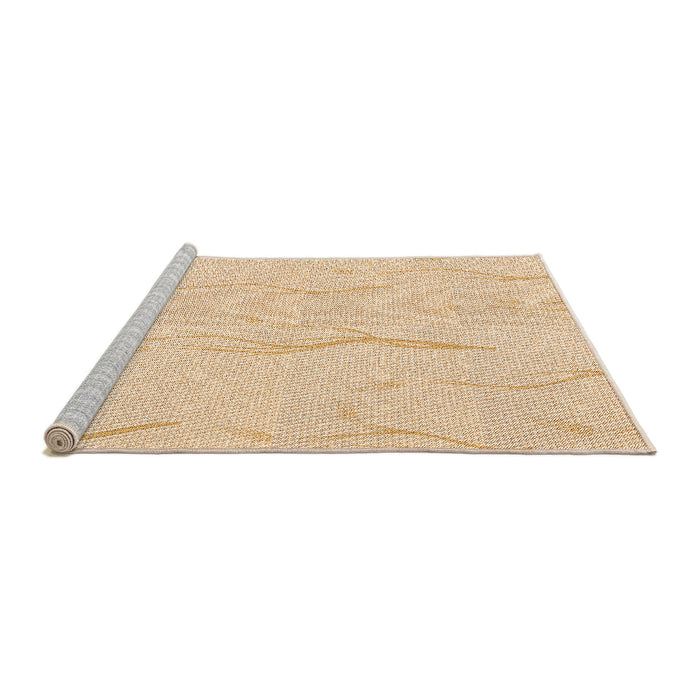 Sideview of Machine Washable Transitional Yellow Orange Rug, wshpat2654org