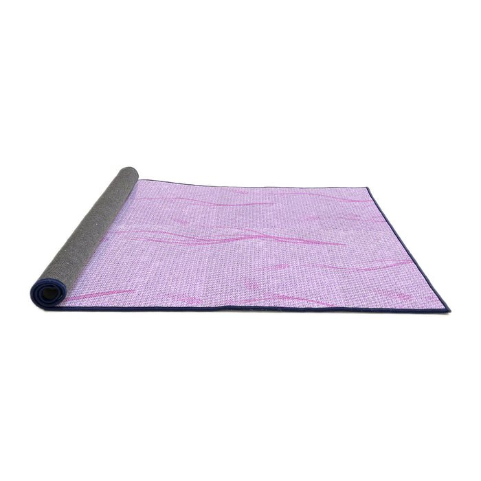Thickness of Patterned Violet Purple Rug, pat2654pur
