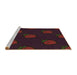 Sideview of Machine Washable Transitional Dark Scarlet Red Rug, wshpat2655brn