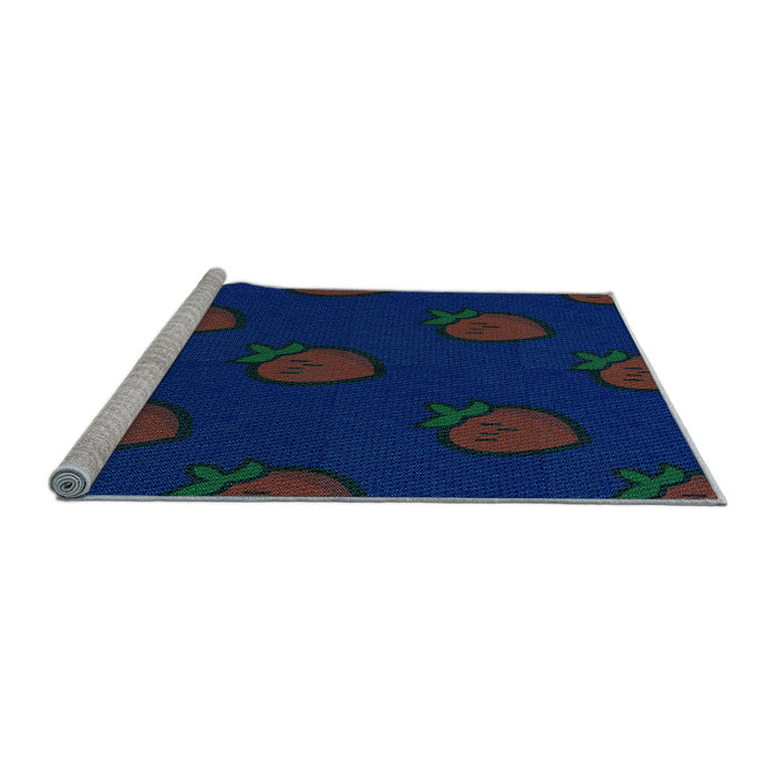 Sideview of Machine Washable Transitional Denim Dark Blue Rug, wshpat2655lblu