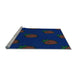 Sideview of Machine Washable Transitional Denim Dark Blue Rug, wshpat2655lblu