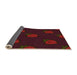 Thickness of Patterned Saffron Red Rug, pat2655org