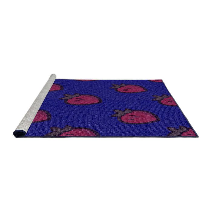 Sideview of Machine Washable Transitional Bright Purple Rug, wshpat2655pur