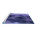 Sideview of Machine Washable Transitional Blue Rug, wshpat2656blu