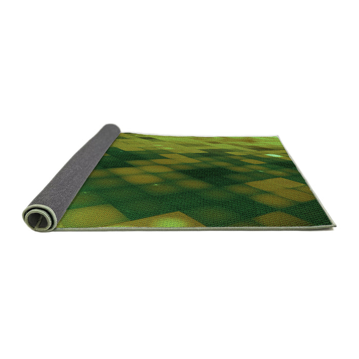 Thickness of Patterned Dark Forest Green Rug, pat2656grn