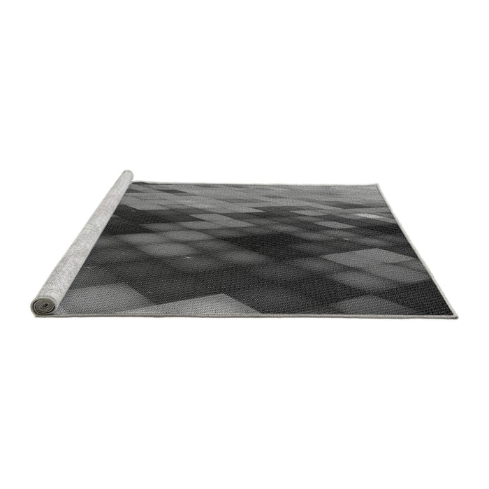 Sideview of Machine Washable Transitional Gray Rug, wshpat2656gry