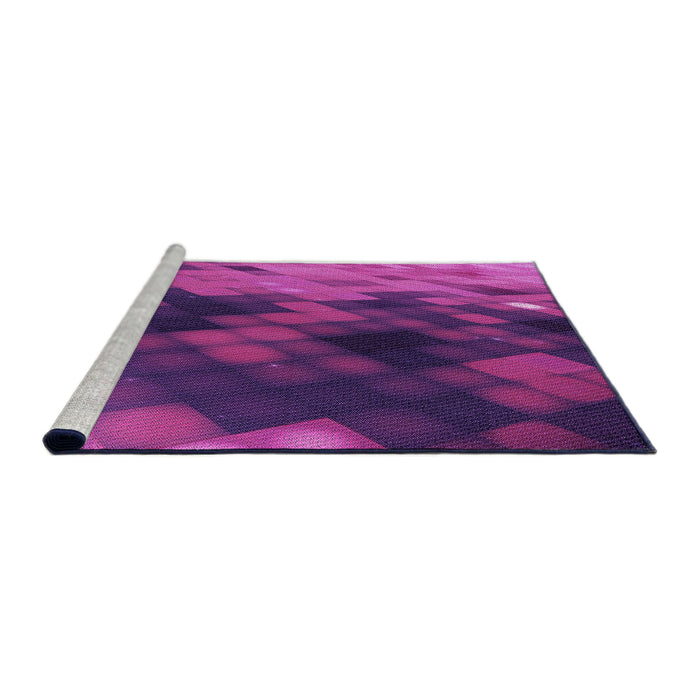 Sideview of Machine Washable Transitional Dark Magenta Purple Rug, wshpat2656pur
