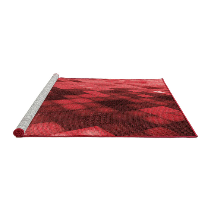 Sideview of Machine Washable Transitional Red Rug, wshpat2656rd