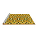 Sideview of Machine Washable Transitional Bright Gold Yellow Rug, wshpat2657yw