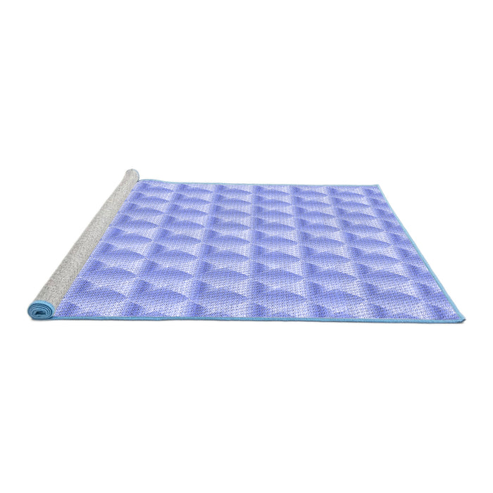 Sideview of Machine Washable Transitional Sky Blue Rug, wshpat2659blu