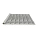 Sideview of Machine Washable Transitional Platinum Silver Gray Rug, wshpat2659gry