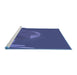 Sideview of Machine Washable Transitional Blue Rug, wshpat266blu