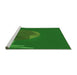 Sideview of Machine Washable Transitional Green Rug, wshpat266grn