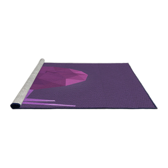 Sideview of Machine Washable Transitional Dark Magenta Purple Rug, wshpat266pur