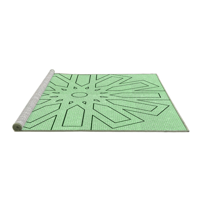 Sideview of Machine Washable Transitional Mint Green Rug, wshpat2660grn