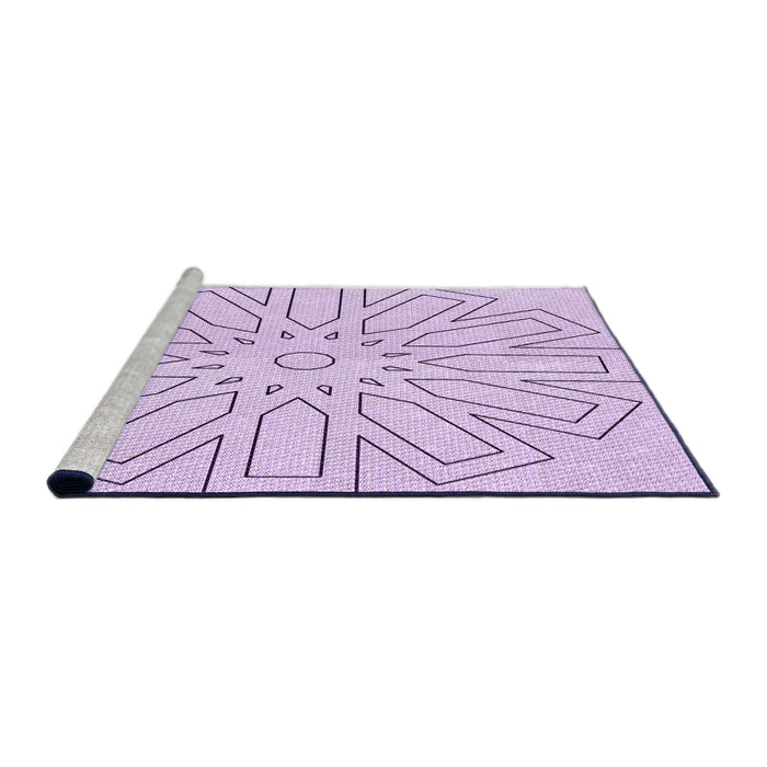 Sideview of Machine Washable Transitional Orchid Purple Rug, wshpat2660pur