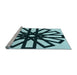 Sideview of Machine Washable Transitional Deep-Sea Blue Rug, wshpat2661lblu