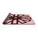 Thickness of Patterned Deep Rose Pink Rug, pat2661rd