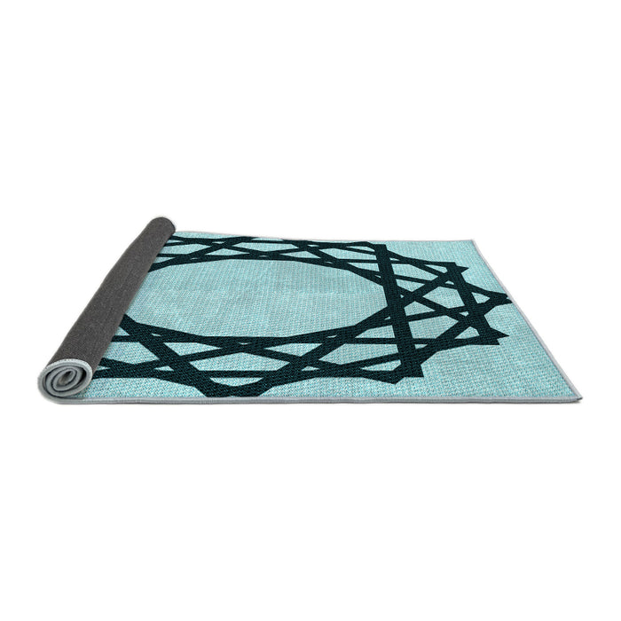 Thickness of Patterned Blue Rug, pat2662lblu