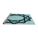 Sideview of Machine Washable Transitional Blue Rug, wshpat2662lblu