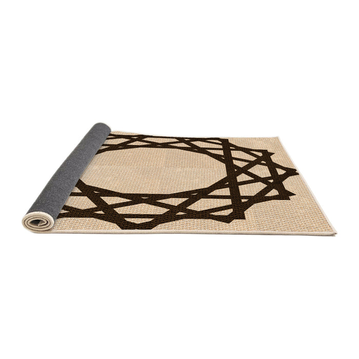 Thickness of Patterned Deep Peach Orange Rug, pat2662org