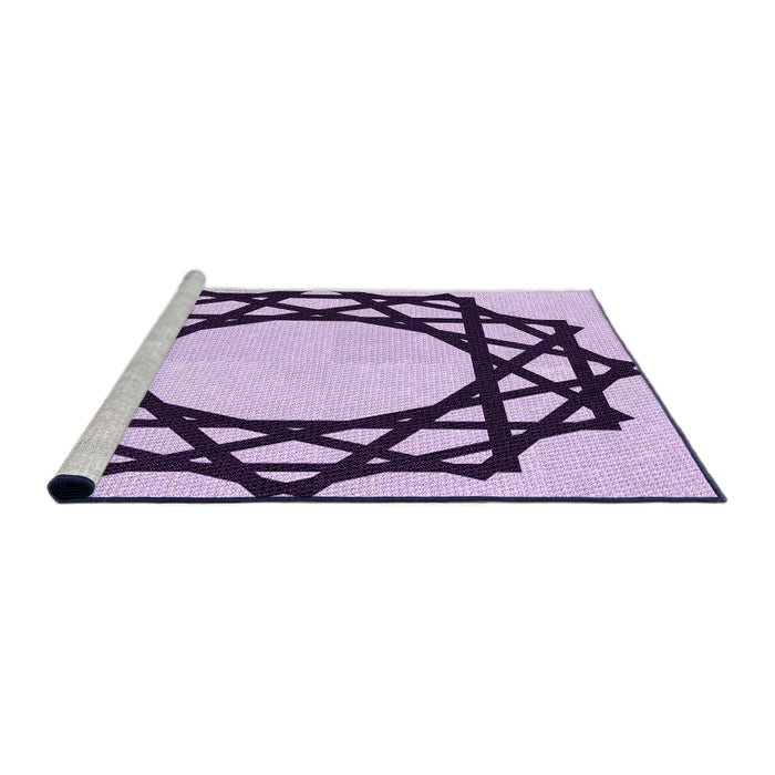 Sideview of Machine Washable Transitional Purple Rug, wshpat2662pur